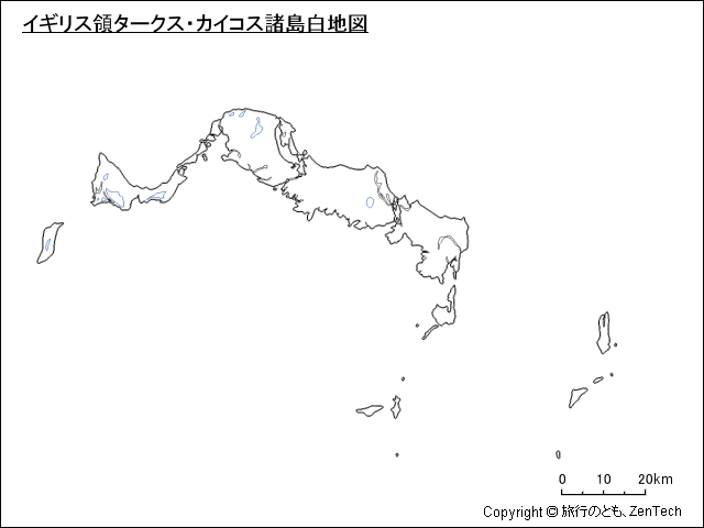 イギリス領タークス・カイコス諸島白地図
