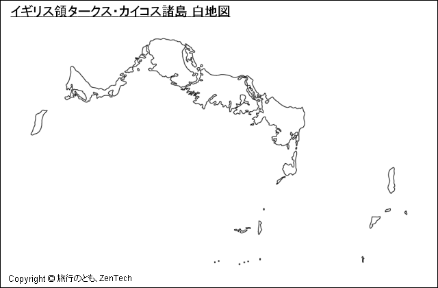 イギリス領タークス・カイコス諸島 白地図