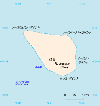 アメリカ合衆国領ナヴァッサ島 地図