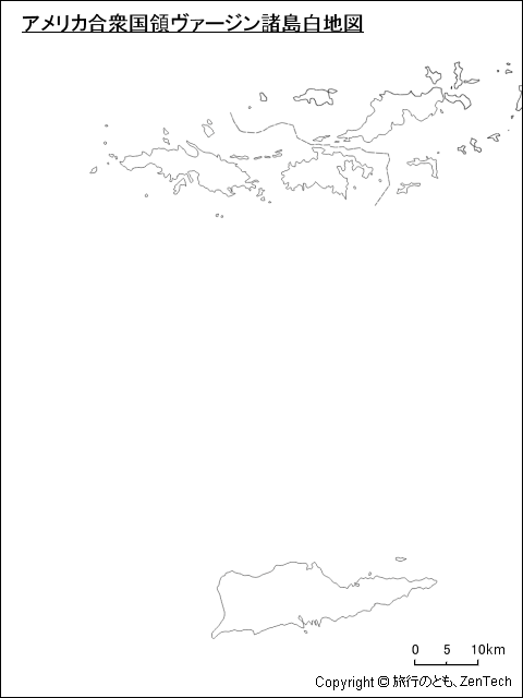 アメリカ合衆国領ヴァージン諸島白地図