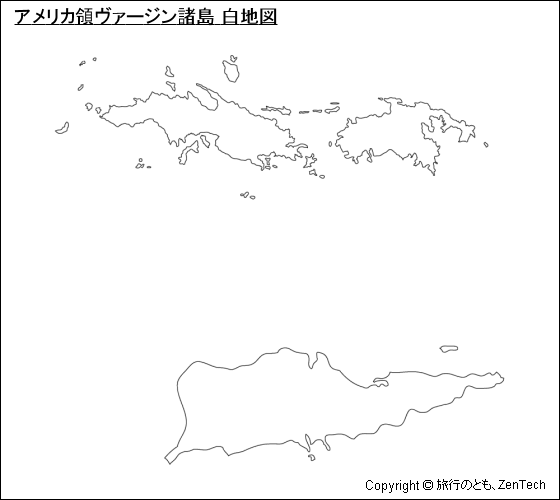 アメリカ領ヴァージン諸島 白地図