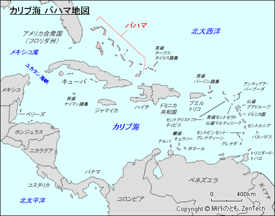 カリブ海 バハマ地図