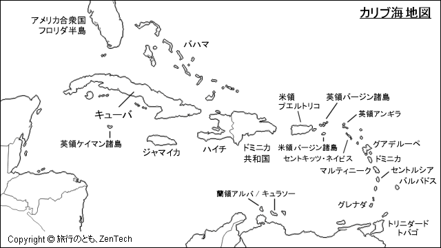カリブ海地図