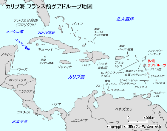 カリブ海 フランス領グアドループ地図