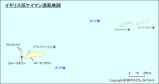 イギリス領ケイマン諸島地図