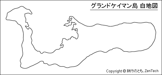 グランドケイマン島 白地図