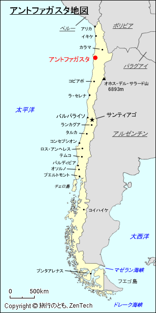 アントファガスタ地図