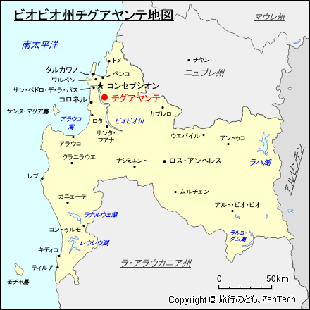 ビオビオ州チグアヤンテ地図