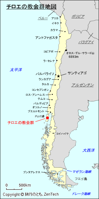 チロエの教会群地図