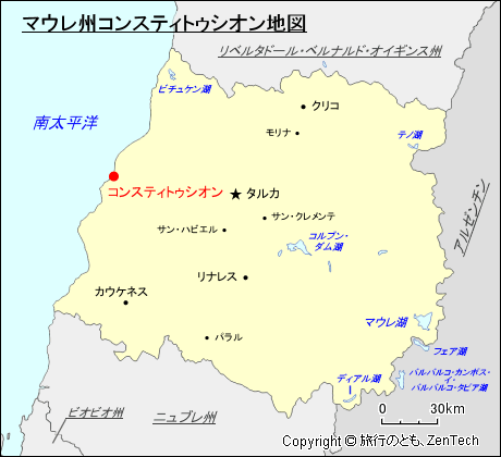 マウレ州コンスティトゥシオン地図