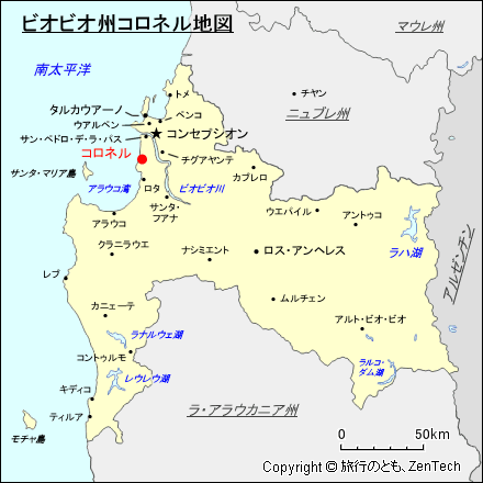 ビオビオ州コロネル地図