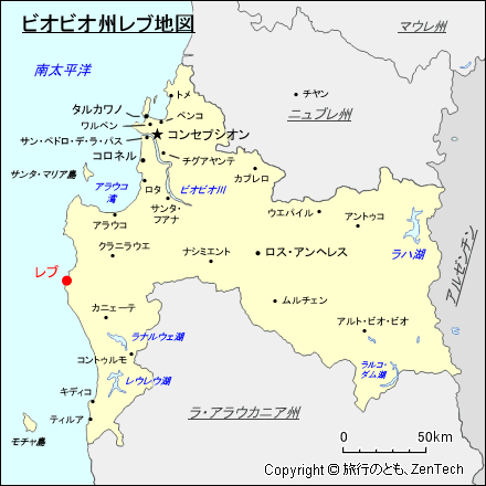 ビオビオ州レブ地図