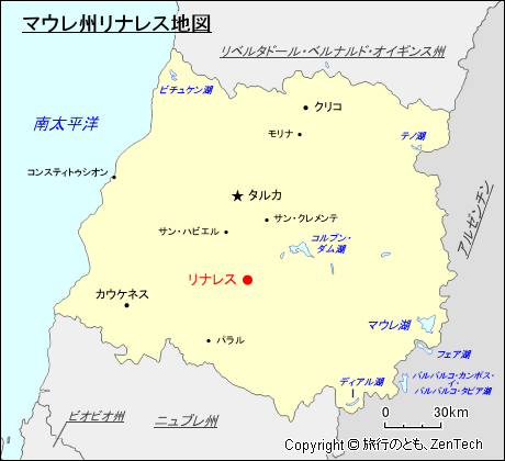 マウレ州リナレス地図