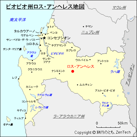 ビオビオ州ロス・アンヘレス地図