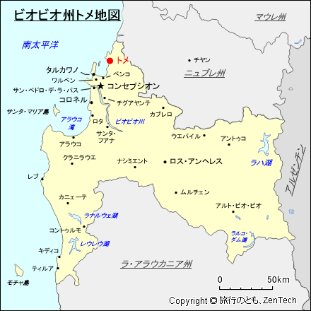 ビオビオ州トメ地図