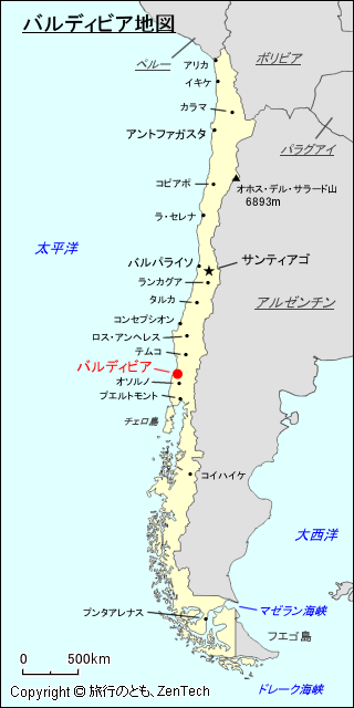 バルディビア地図