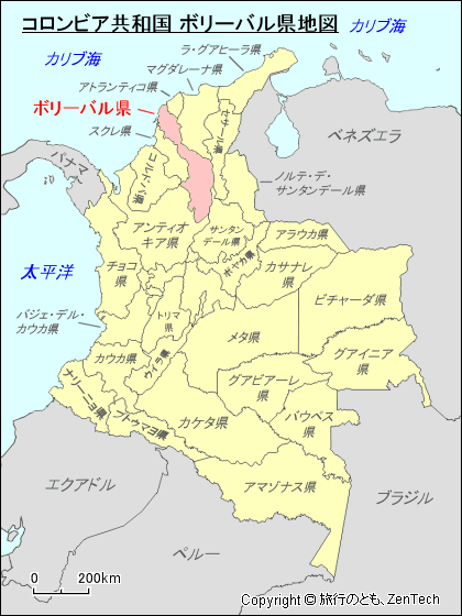 ボリーバル県地図