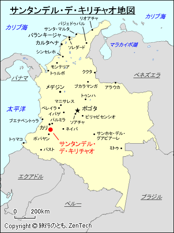 サンタンデル・デ・キリチャオ地図