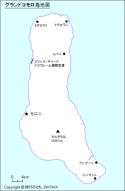 グランドコモロ島地図 グランドコモロ島地図