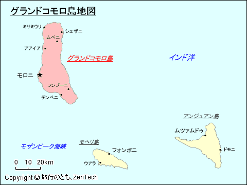 グランドコモロ島地図