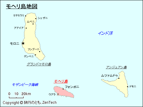 モヘリ島地図