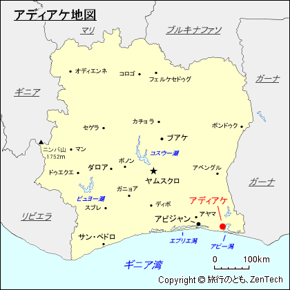 アディアケ地図