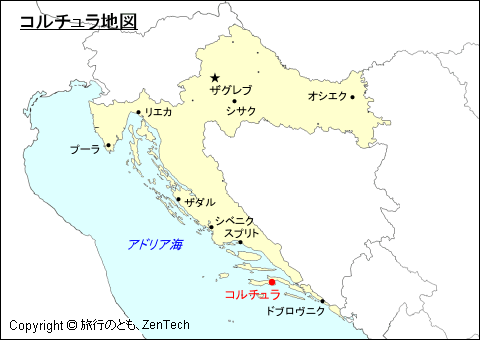 コルチュラ地図