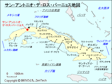 サン・アントニオ・デ・ロス・バーニョス地図