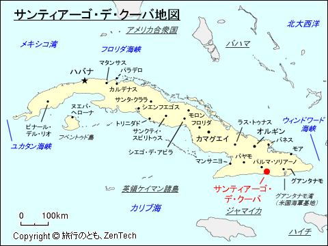 サンティアーゴ・デ・クーバ地図