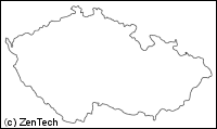 国境線のみチェコ白地図