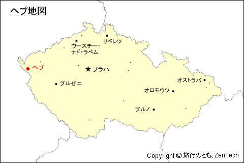 チェコ共和国におけるヘプ地図