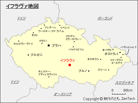 イフラヴァ地図