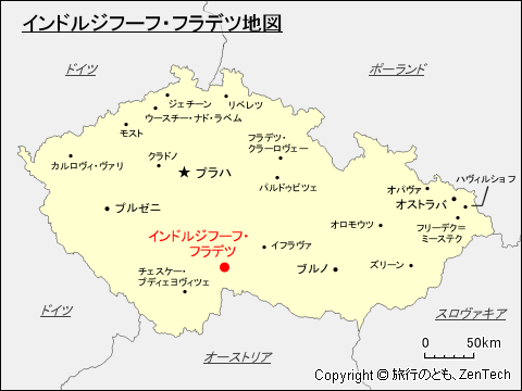 インドルジフーフ・フラデツ地図