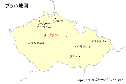 チェコ共和国におけるプラハ地図