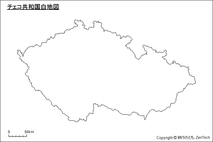チェコ白地図 チェコ白地図