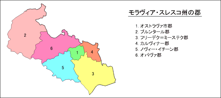 モラヴィア・スレスコ州地図