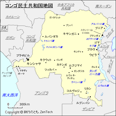 コンゴ民主共和国地図