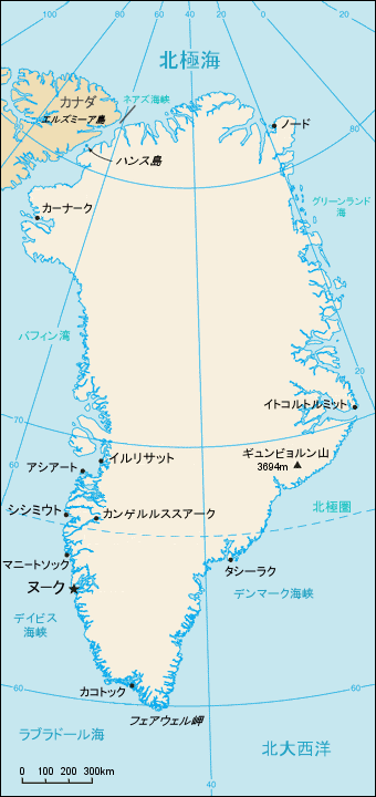 グリーンランド地図