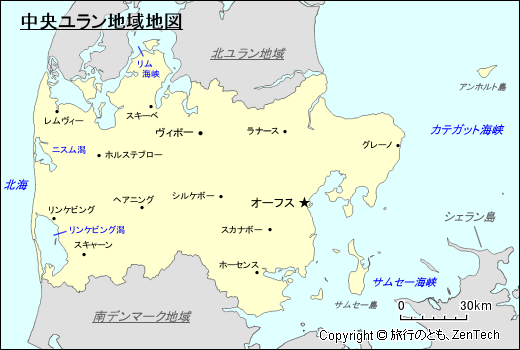 中央ユラン地域地図