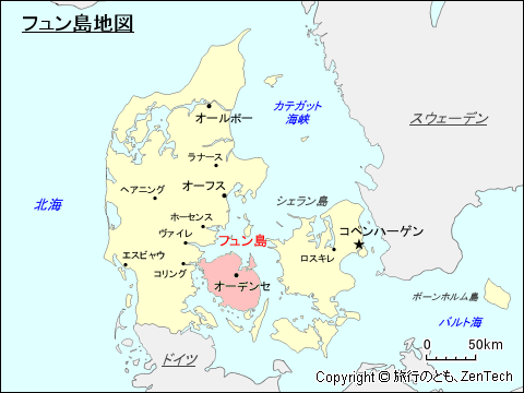 フュン島地図