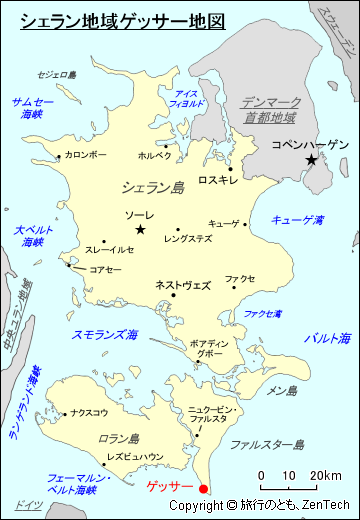 シェラン地域ゲッサー地図