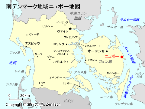 南デンマーク地域ニュボー地図