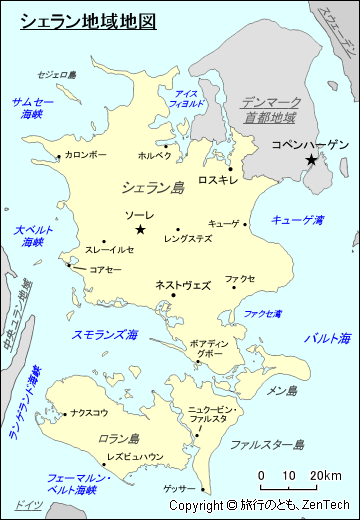 シェラン地域地図