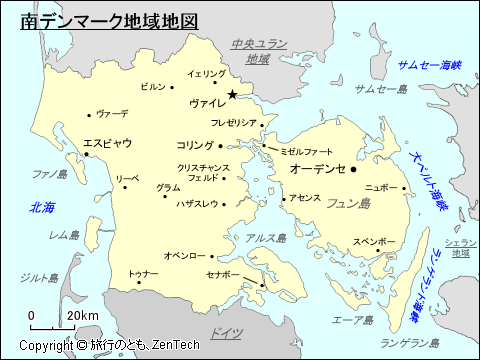 南デンマーク地域地図