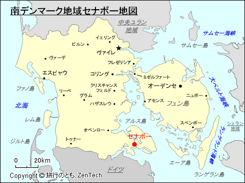 南デンマーク地域セナボー地図