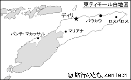 主要都市名入り東ティモール白地図