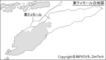 東ティモール白地図（中サイズ）