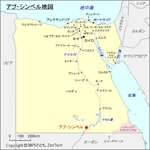 アブ・シンベル地図