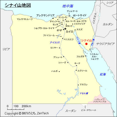 シナイ山地図