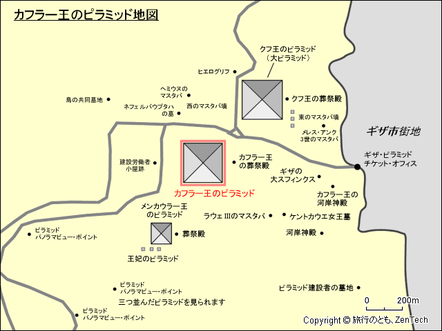 カフラー王のピラミッド地図